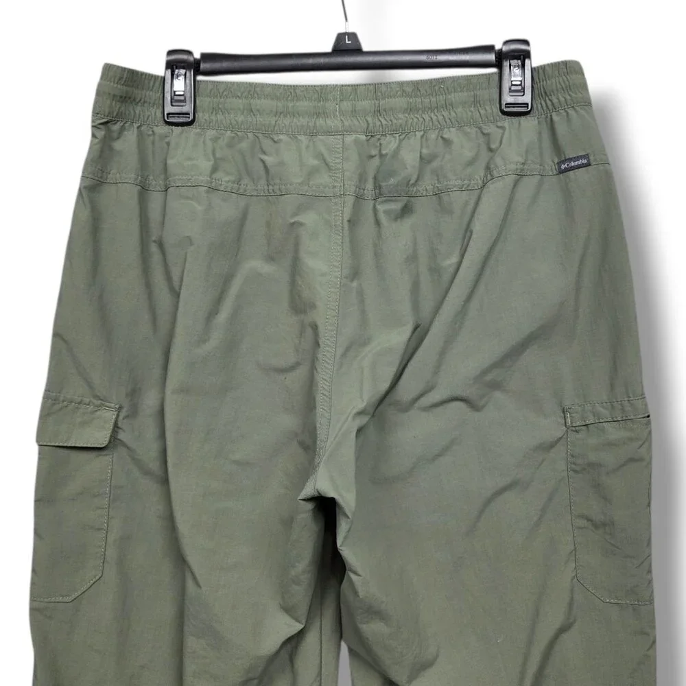 Columbia Windbreaker Cargo Pants Womens Large Cropped Hiking Green - Picture 8 of 12